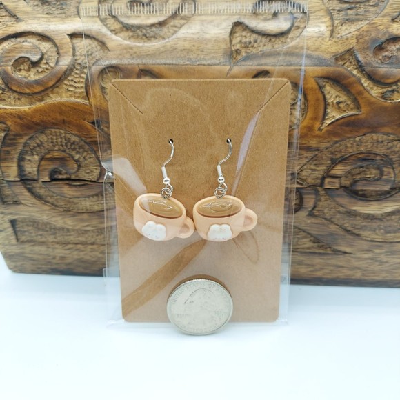 Cute 3D Coffee Cup Earrings Bunny - Picture 2 of 2